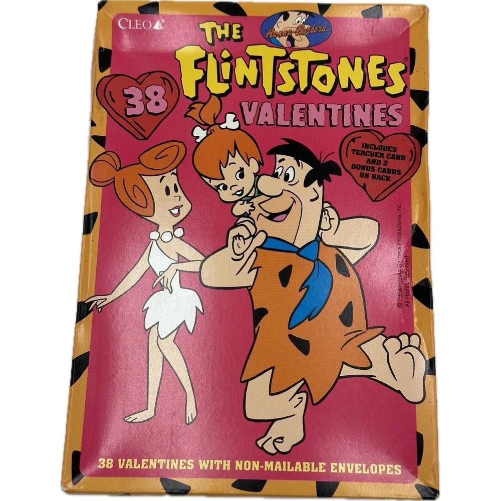 Vtg Valentine's Day Cards The Flintstones‎ Fred Cleo Sealed 1994 Rare Y2K Core